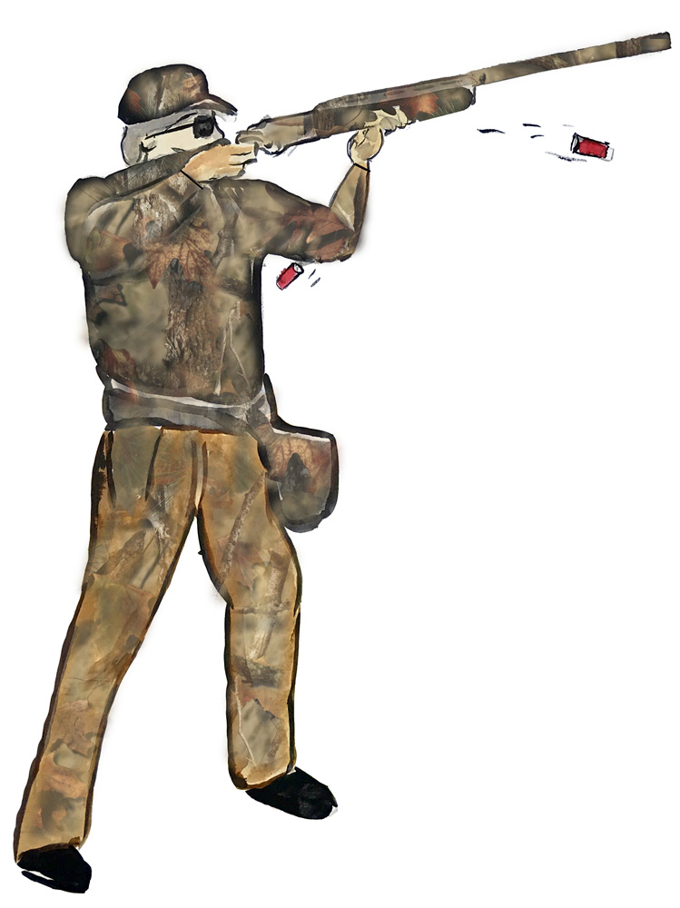 Shotgun Shooter in Camo Decal/Sticker - Click Image to Close