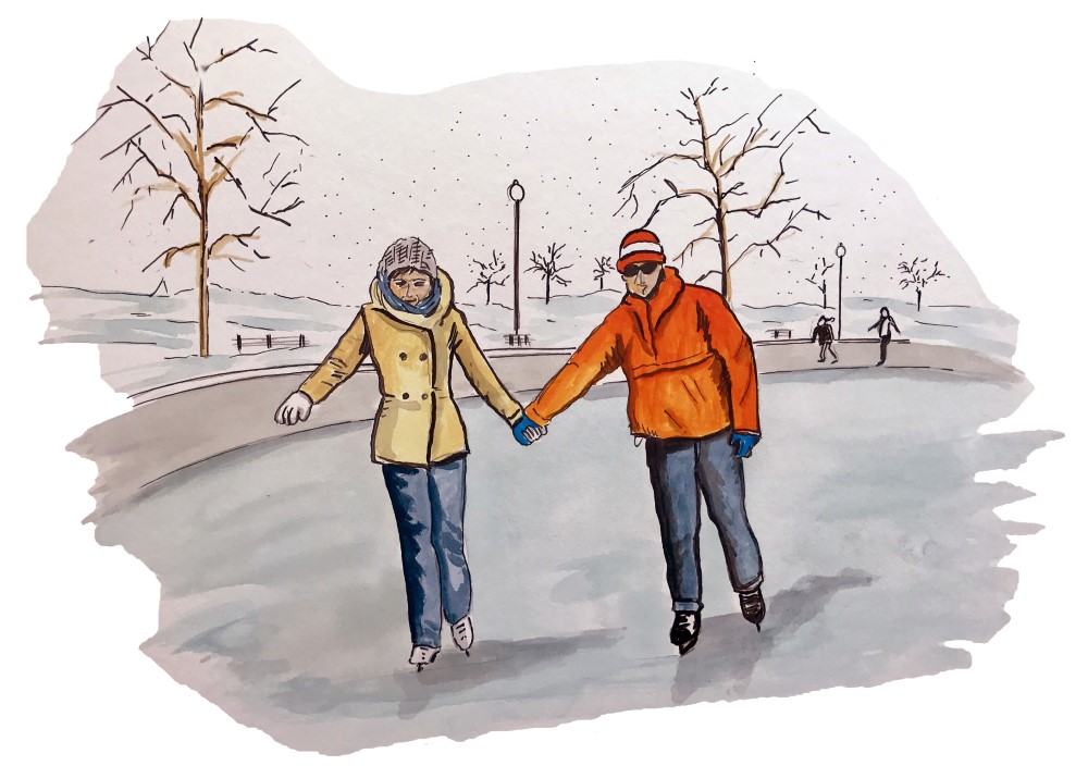 Ice Skaters Decal/Sticker