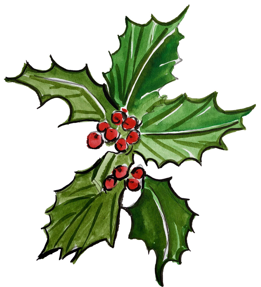 Holly Berries Decal/Sticker - Click Image to Close
