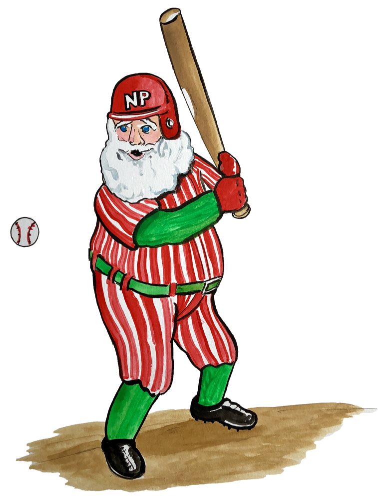 Baseball Santa Decal/Sticker - Click Image to Close