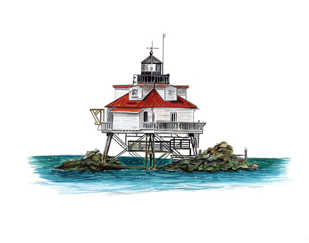 Thomas Point Lighthouse Decal/Sticker - Click Image to Close
