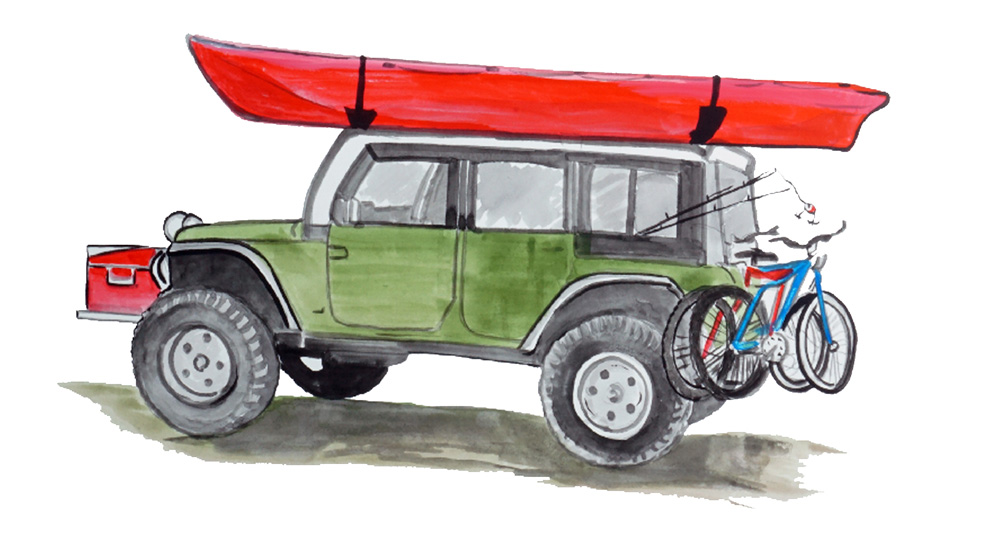Jeep and Kayak Decal/Sticker - Click Image to Close