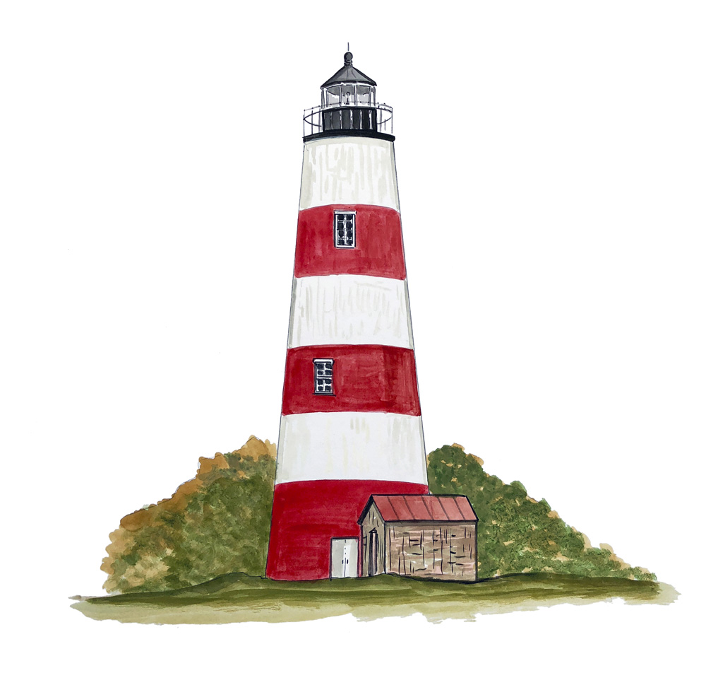 Sapelo Lighthouse Decal/Sticker - Click Image to Close