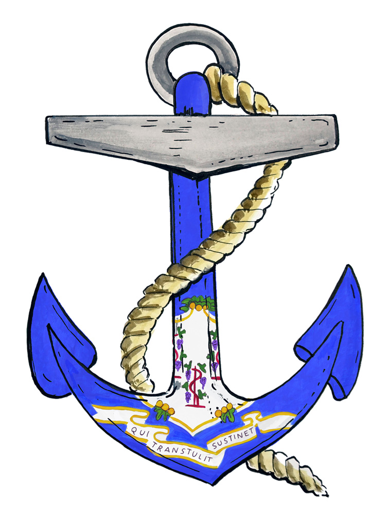 Connecticut Anchor Decal/Sticker