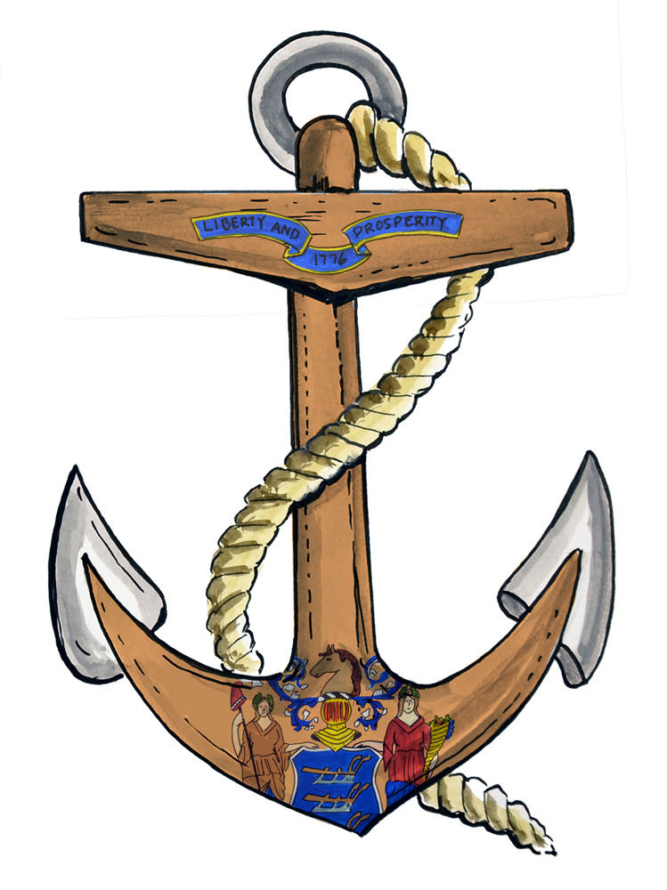 New Jersey Anchor Decal/Sticker