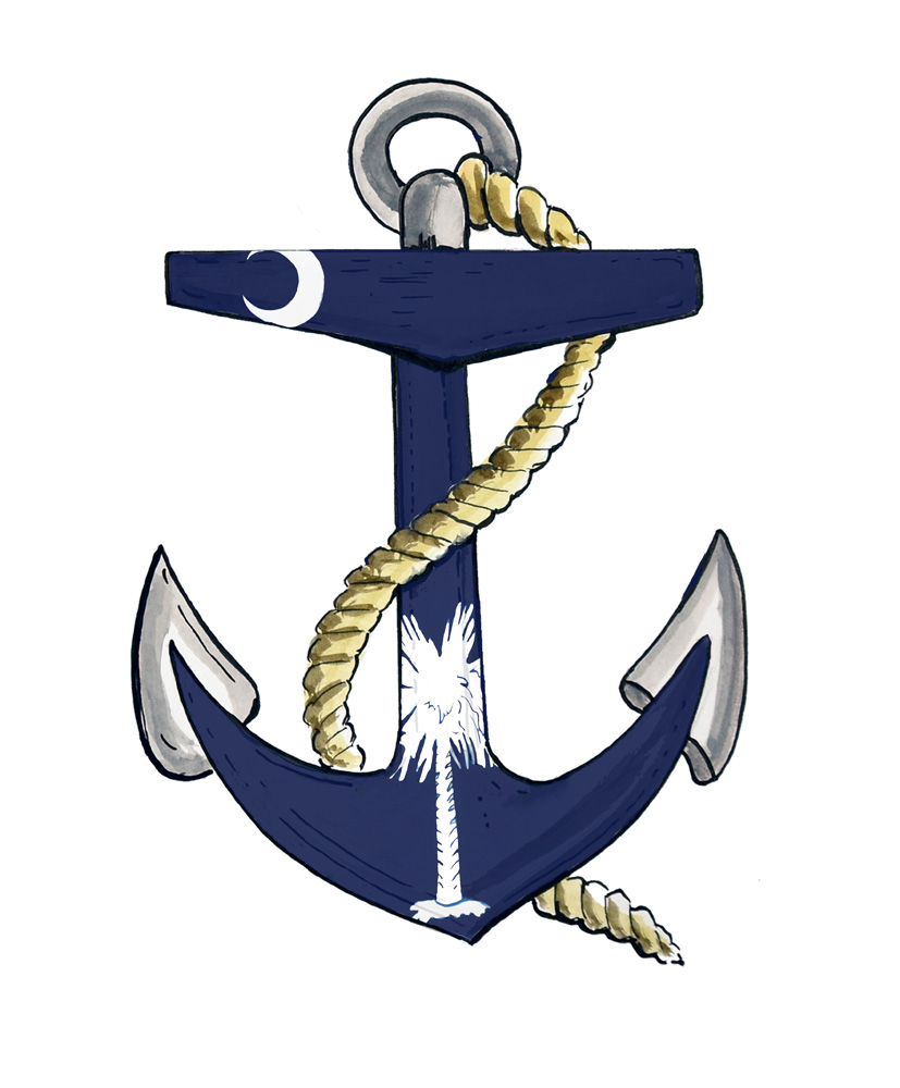 South Carolina Anchor Decal/Sticker - Click Image to Close
