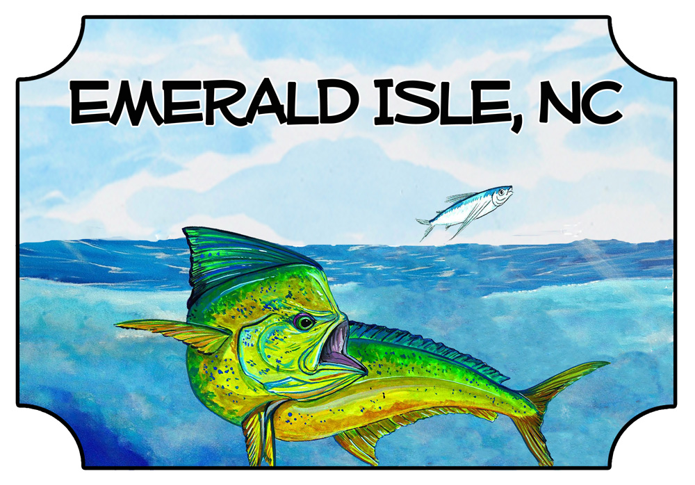 Emerald Isle - Mahi Mahi Scene Decal/Sticker - Click Image to Close