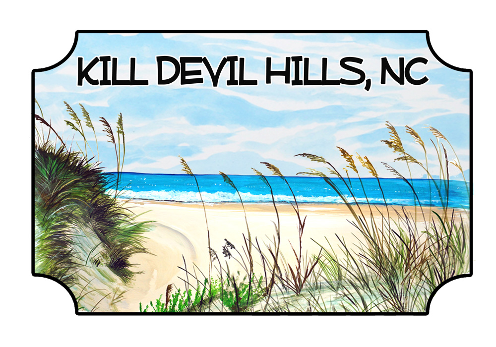 Kill Devil Hills - Beach Scene Decal/Sticker - Click Image to Close