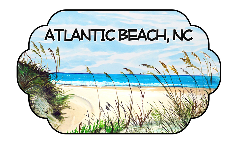 Atlantic Beach - Beach Scene Decal/Sticker