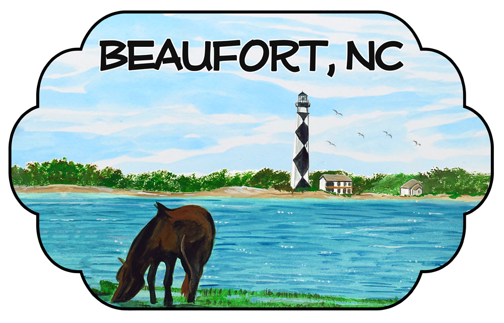 Beaufort - Cape Lookout Scene Decal/Sticker - Click Image to Close