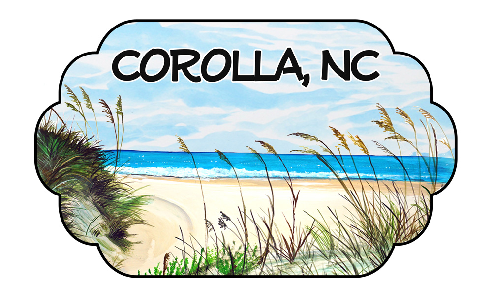 Corolla - Beach Scene Decal/Sticker - Click Image to Close