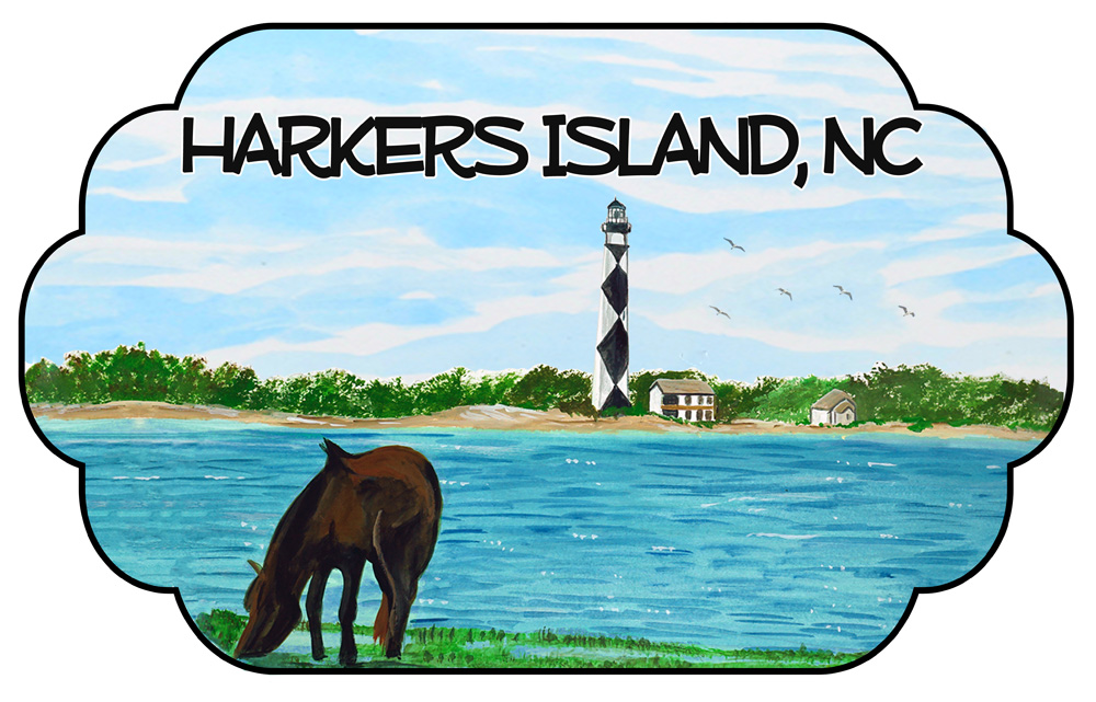 Harkers Island - Cape Lookout Scene Decal/Sticker - Click Image to Close