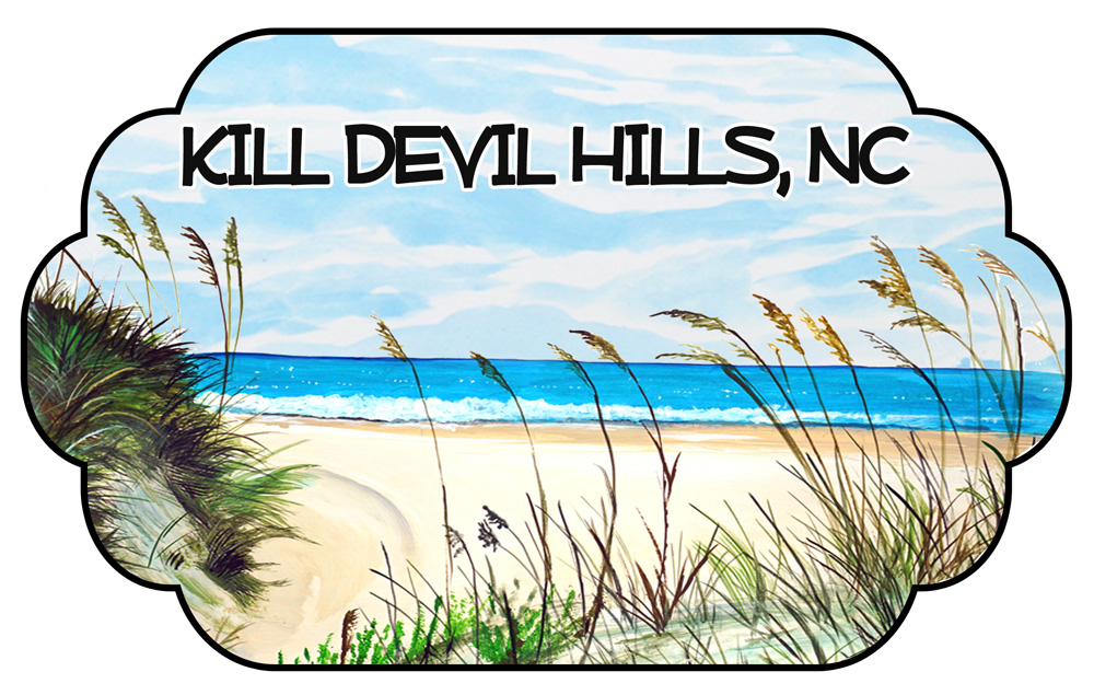 Kill Devil Hills - Beach Scene Decal/Sticker