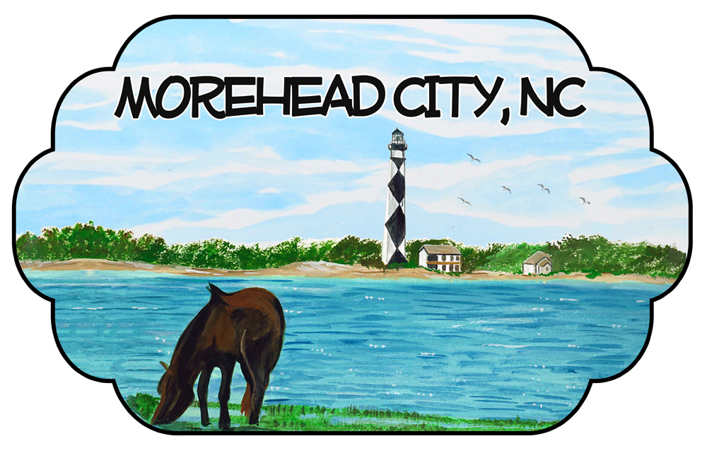 Morehead City - Cape Lookout Scene Decal/Sticker - Click Image to Close