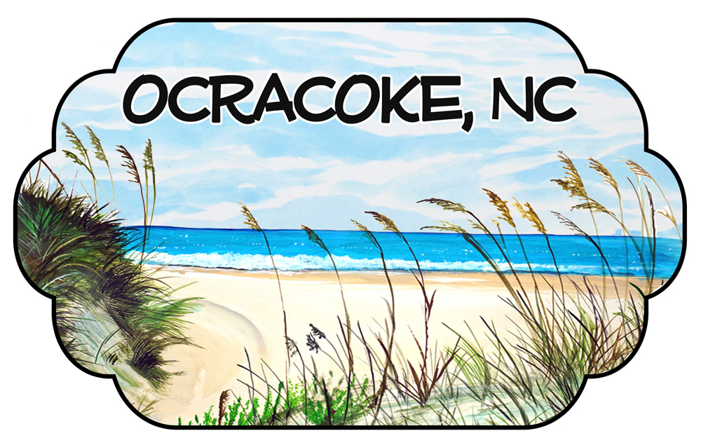 Ocracoke - Beach Scene Decal/Sticker