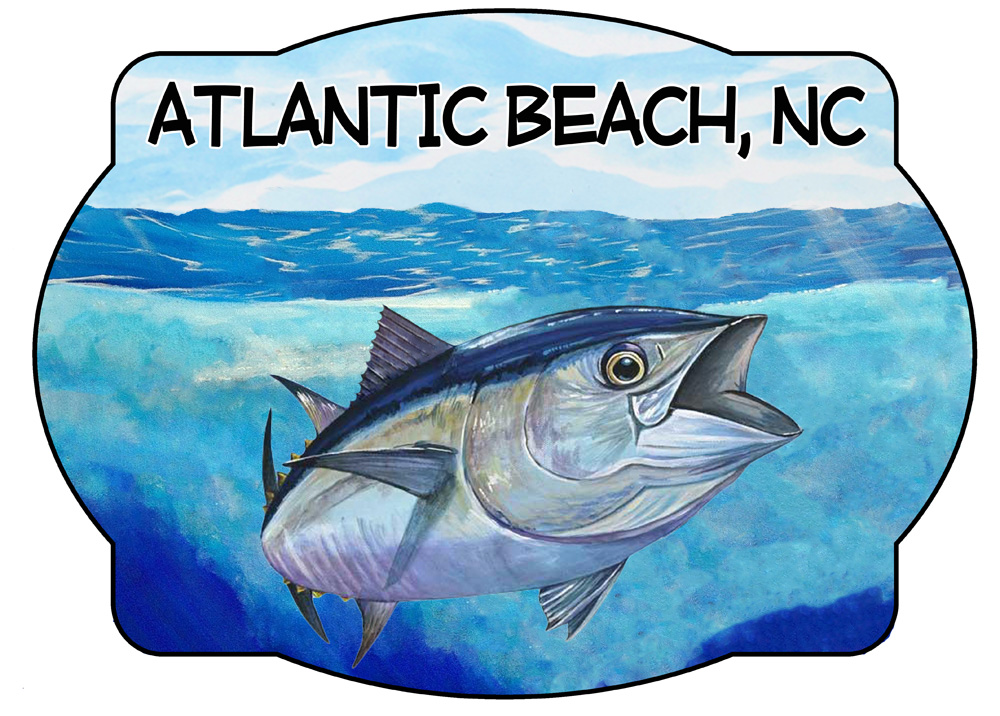 Atlantic Beach - Tuna Scene Decal/Sticker - Click Image to Close