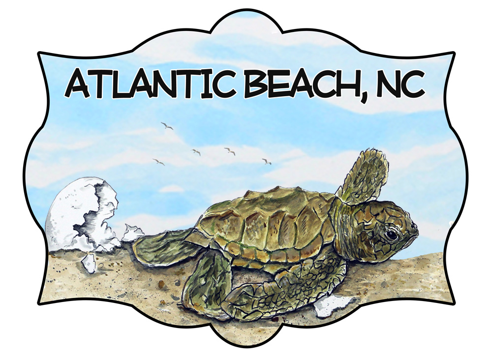 Atlantic Beach - Hatchling Beach Scene Decal/Sticker
