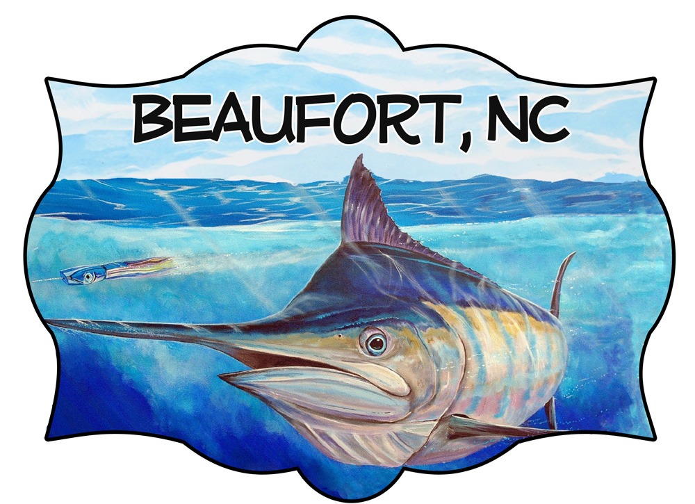 Beaufort - Marlin Scene Decal/Sticker - Click Image to Close