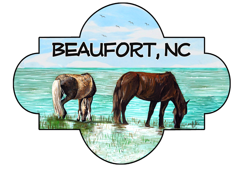Beaufort - Horses Scene Decal/Sticker - Click Image to Close