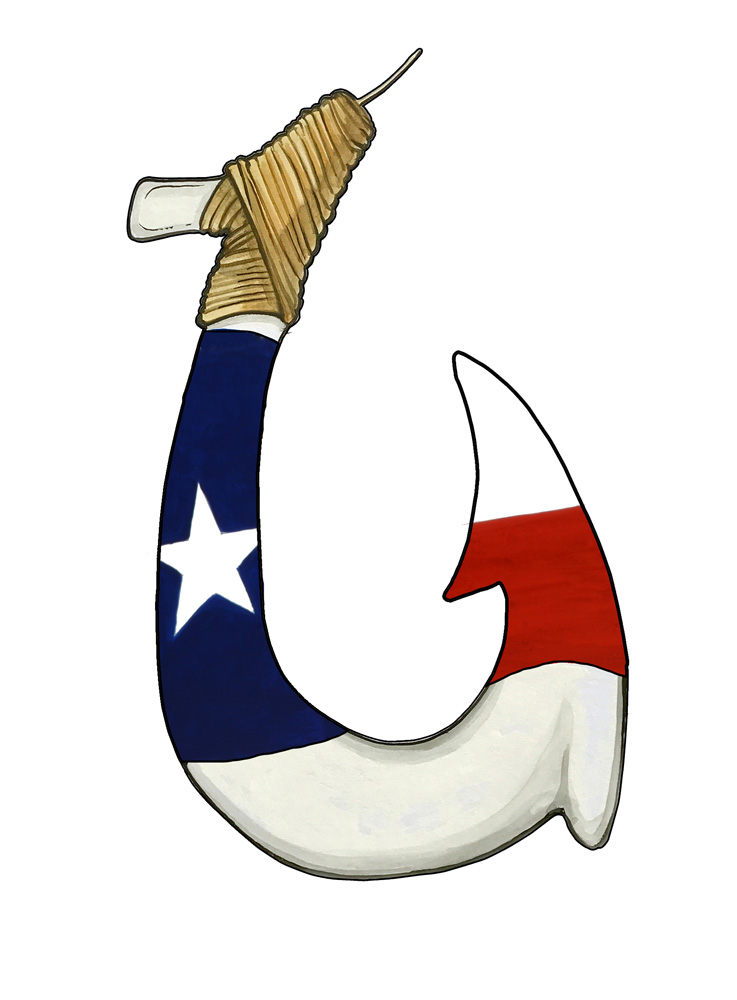 Texas Flag Hook Decal/Sticker