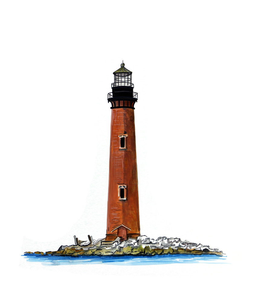 Sand Island Lighthouse Decal/Sticker - Click Image to Close