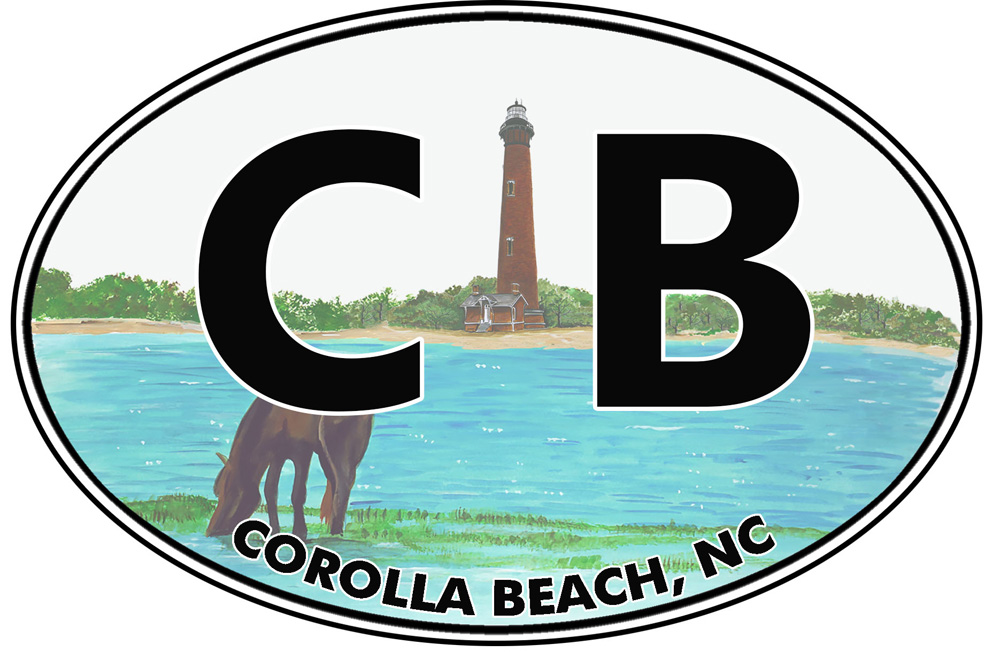 CB- Corolla Beach - Horse and LH Decal/Sticker - Click Image to Close
