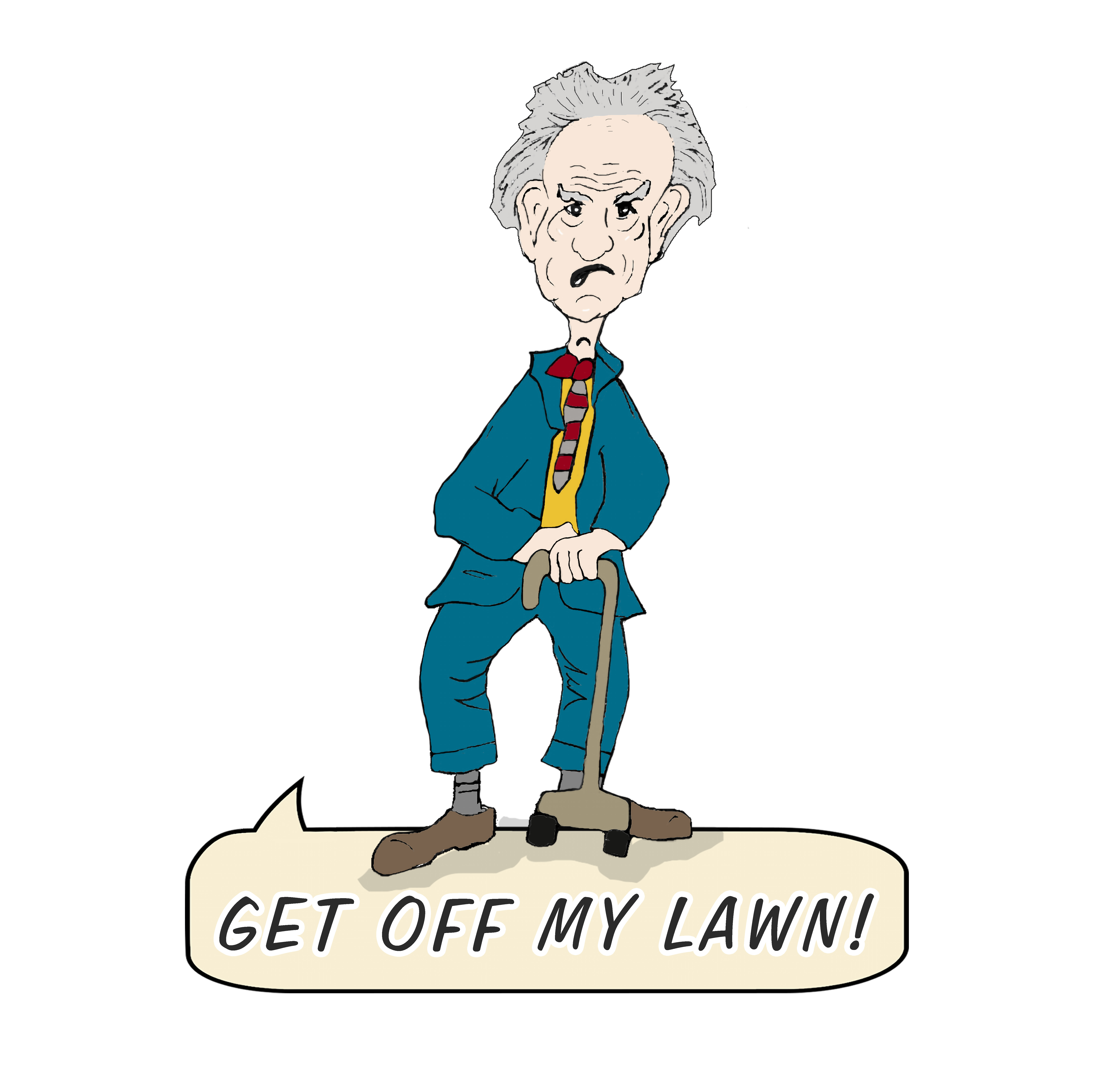 Old Man - Get Off My Lawn Decal/Sticker - Click Image to Close