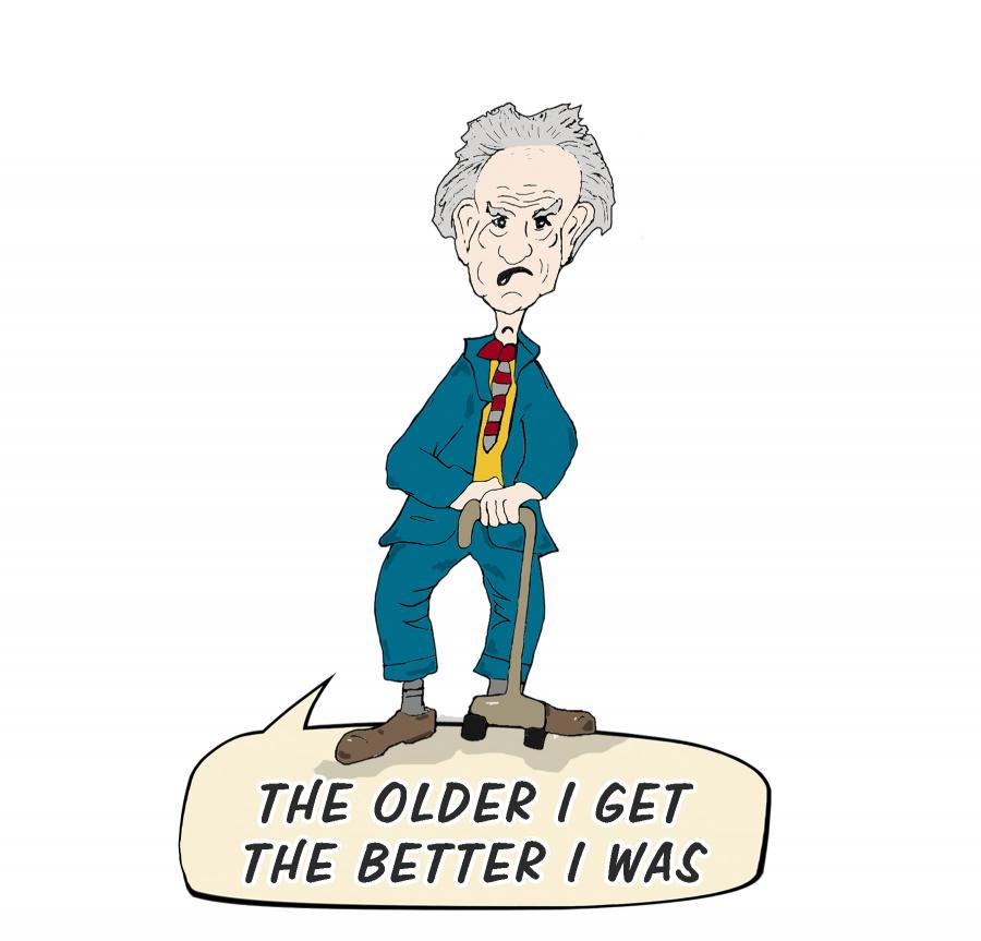 Old Man - The Older I Get Decal/Sticker - Click Image to Close