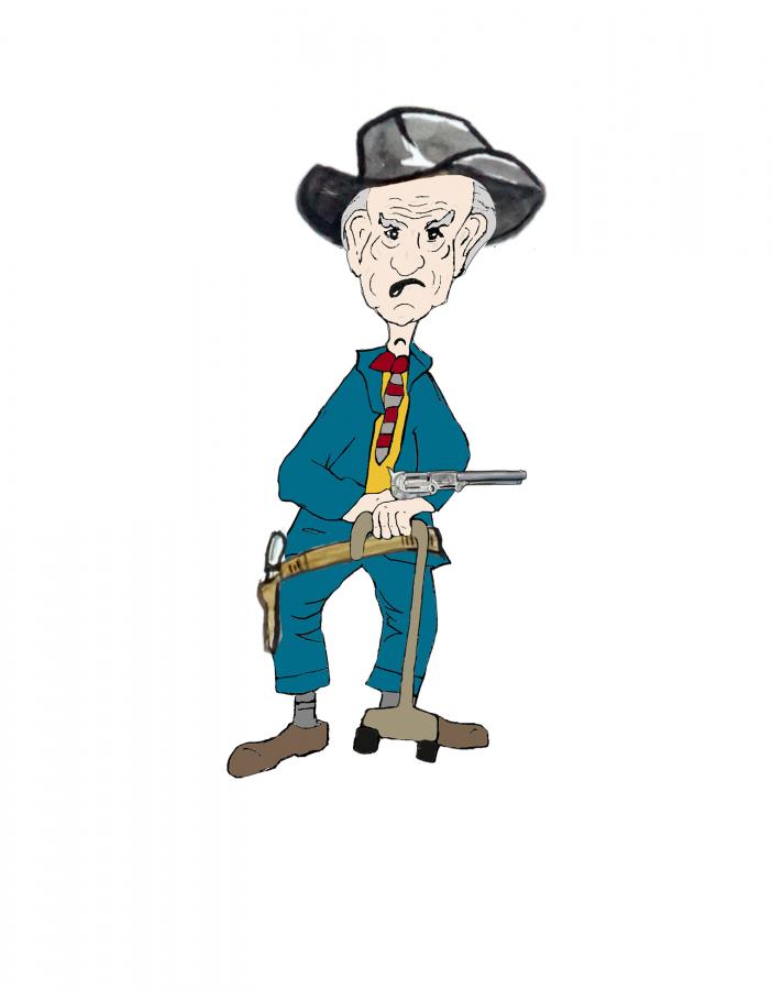 Old Man Cowboy Decal/Sticker - Click Image to Close