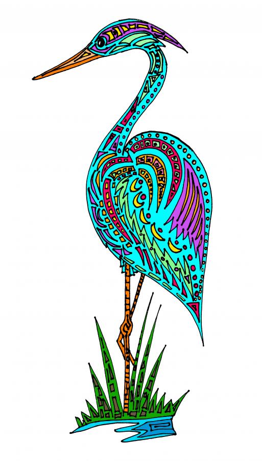 Mosaic Stork Decal/Sticker - Click Image to Close
