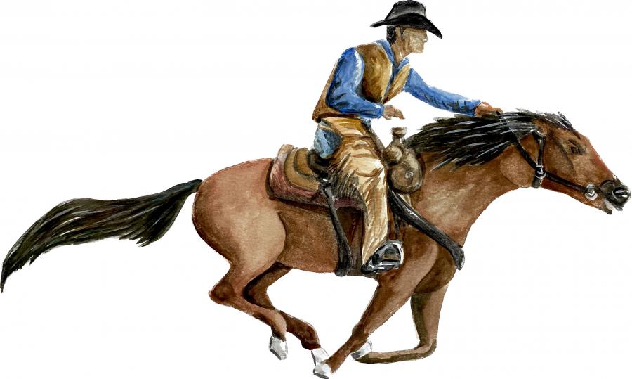 Horseback Rider Gallop Decal/Sticker - Click Image to Close