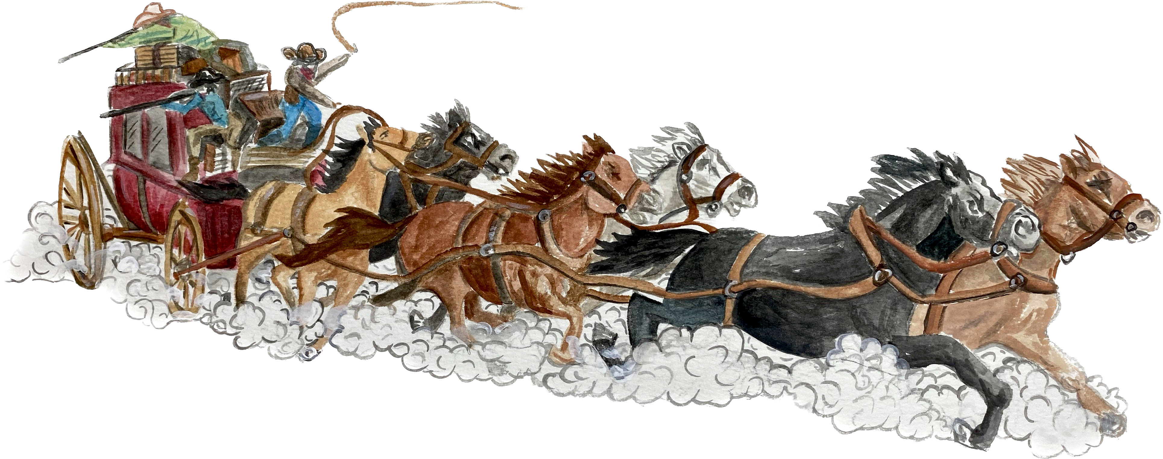 Carriage and Horses Decal/Sticker - Click Image to Close