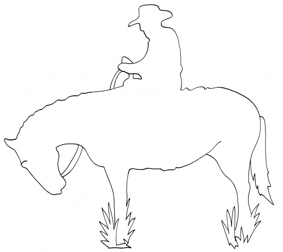 Horseback Rider Outline Decal/Sticker