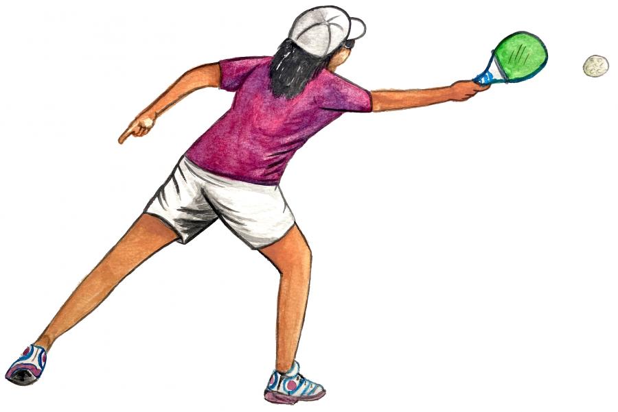 Female Pickleball Player Decal/Sticker - Click Image to Close