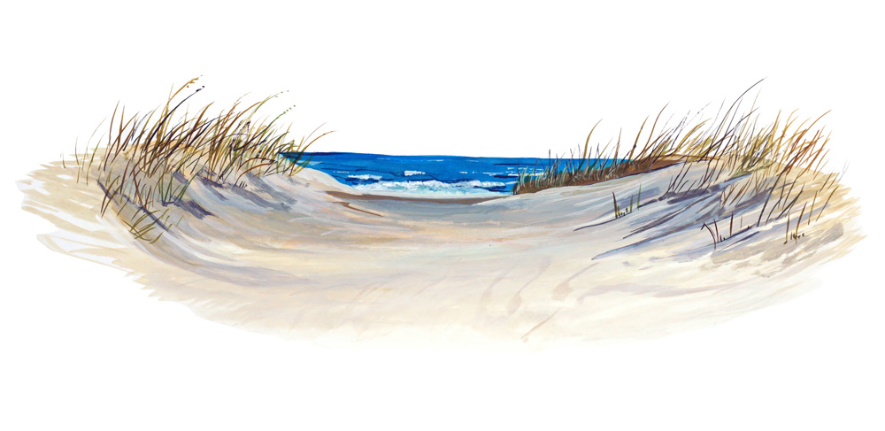 Beach Scene Decal/Sticker - Click Image to Close