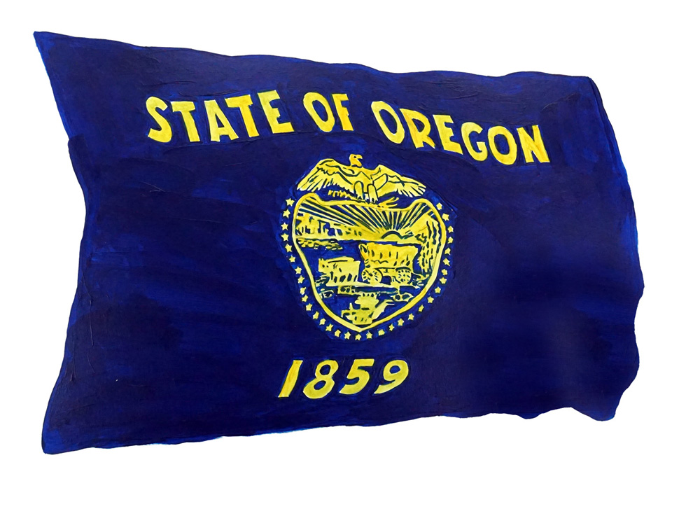 Oregon Flag Decal/Sticker - Click Image to Close