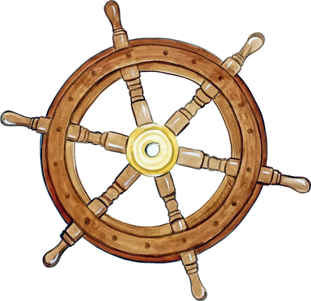 Ships Wheel Decal/Sticker - Click Image to Close