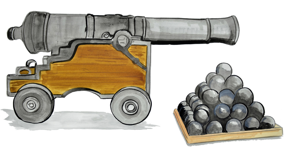 Cannon with Balls Decal/Sticker