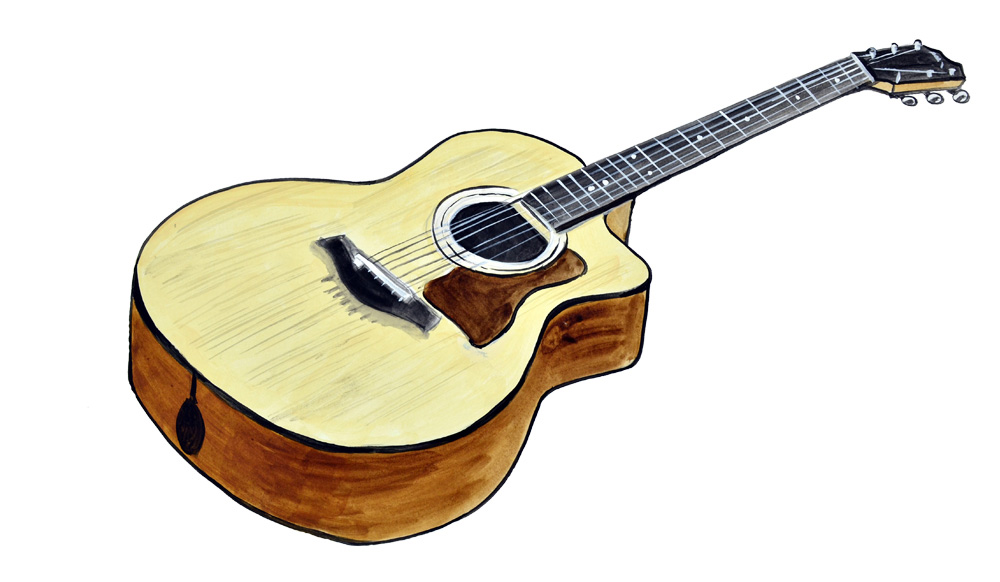Acoustic Guitar Decal/Sticker - Click Image to Close