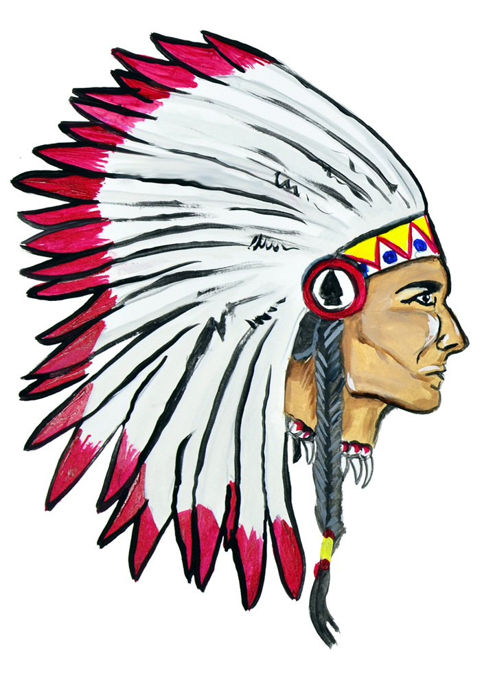 Indian Big Chief Head Decal/Sticker - Click Image to Close