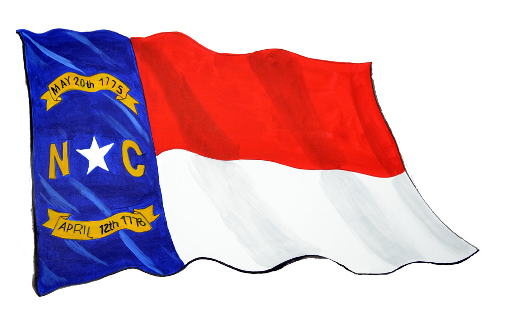 NC State Flag Waving Decal/Sticker - Click Image to Close