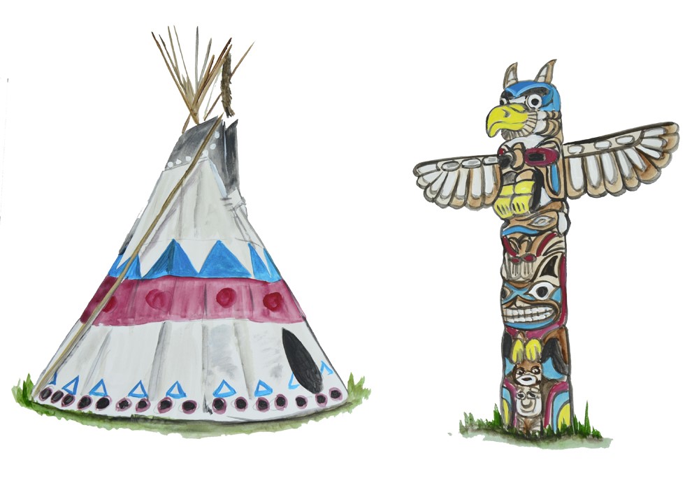 Tee Pee Totem Pole Decal/Sticker