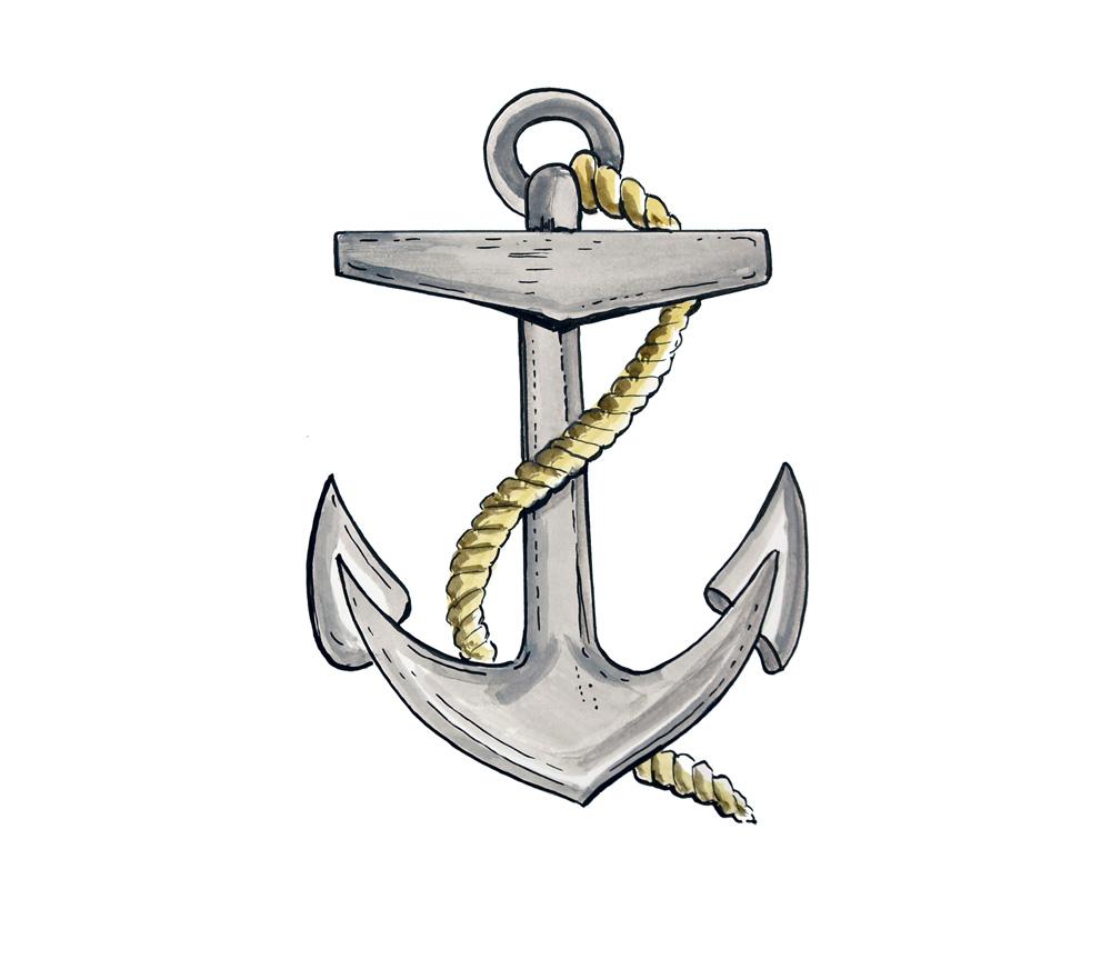 Grey Anchor Decal/Sticker - Click Image to Close