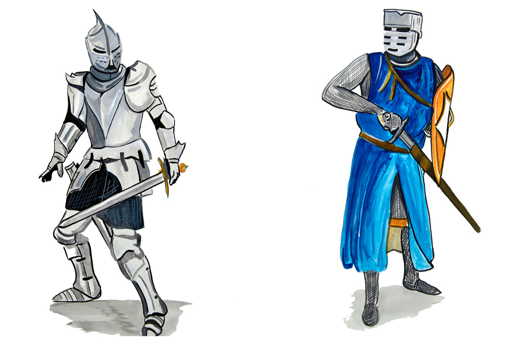 Knight Battle Scene Decal/Sticker - Click Image to Close