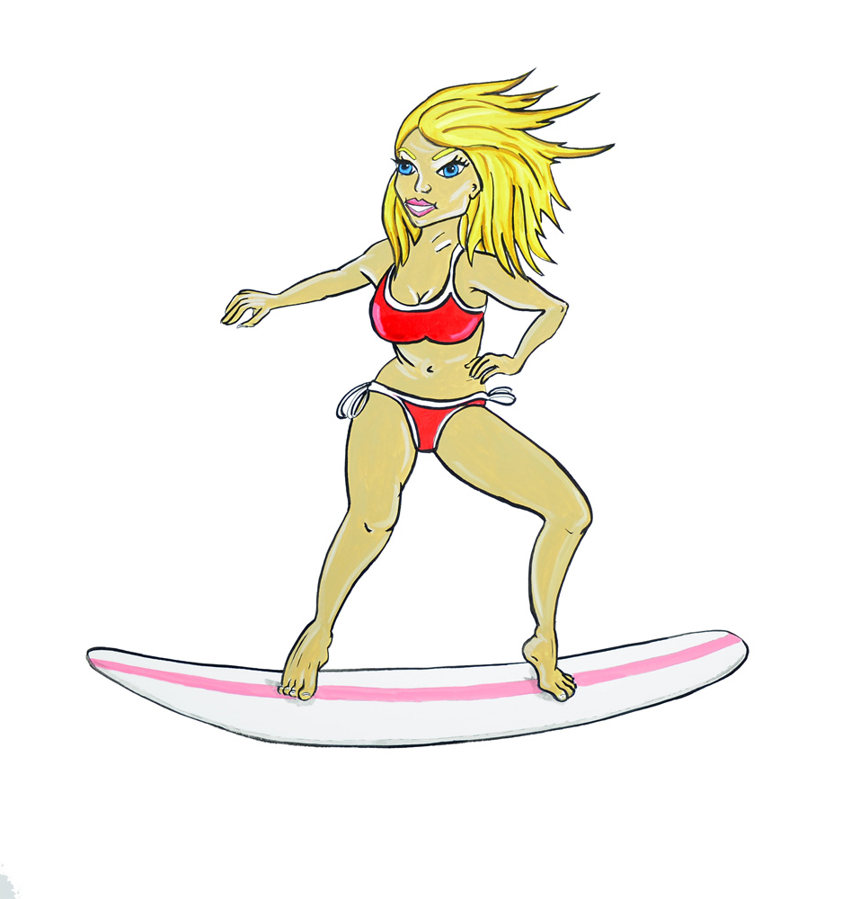 Surf Girl Decal/Sticker - Click Image to Close