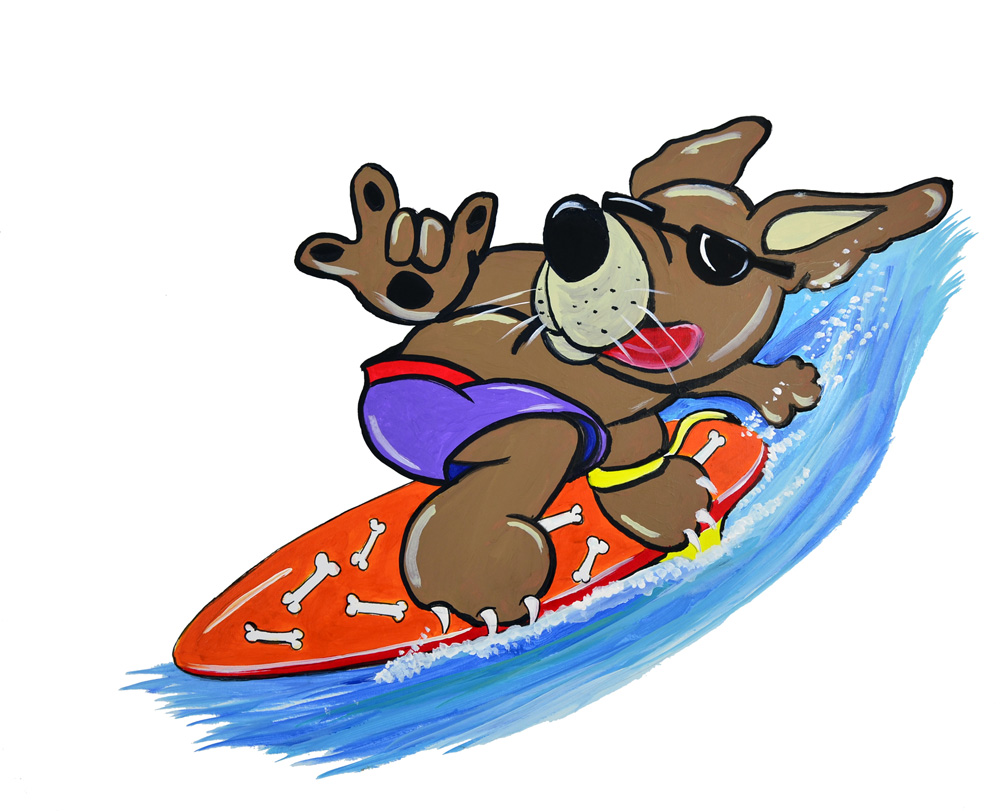 Surfer Dog Decal/Sticker