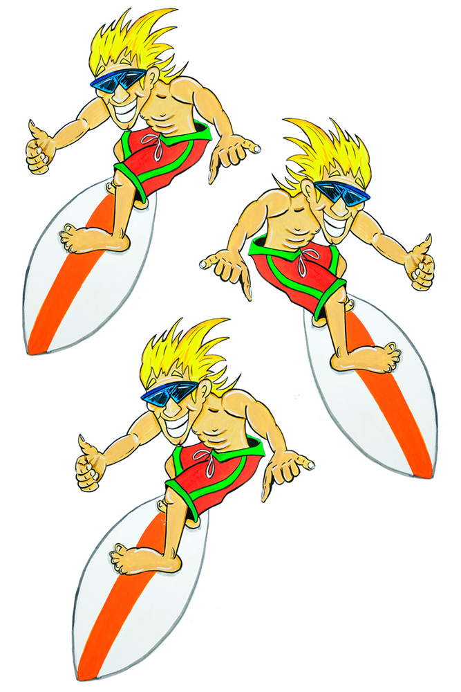 Surf Guy 3 Decal/Sticker - Click Image to Close
