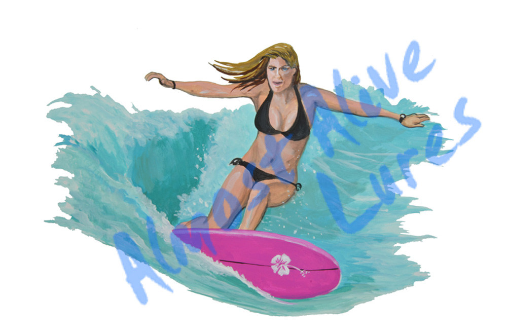 Surfer Girl 2 Decal/Sticker - Click Image to Close