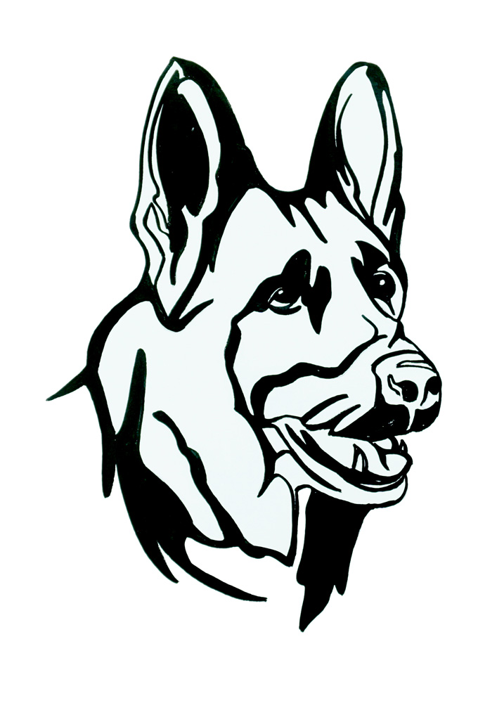 German Shepard Outline Decal/Sticker - Click Image to Close