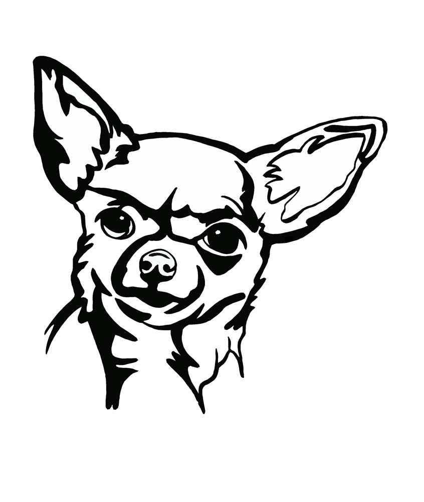 Chihuahua Outline Decal/Sticker - Click Image to Close